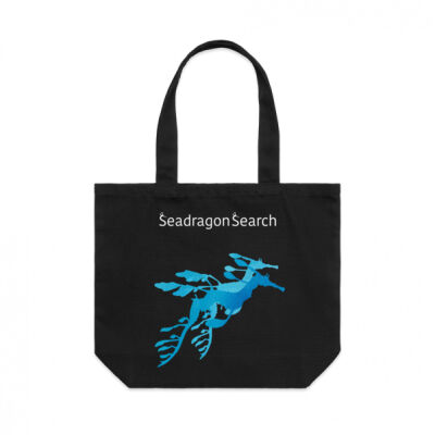 Tote Black with Blue sea dragons Thumbnail